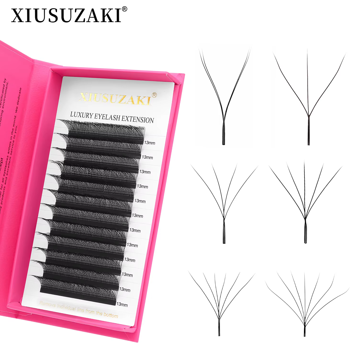 XIUSUZAKI W en forme de cils Bloom 2D 3D 4D 5D 6D 7D 8D floraison automatique préfabriqués ventilate