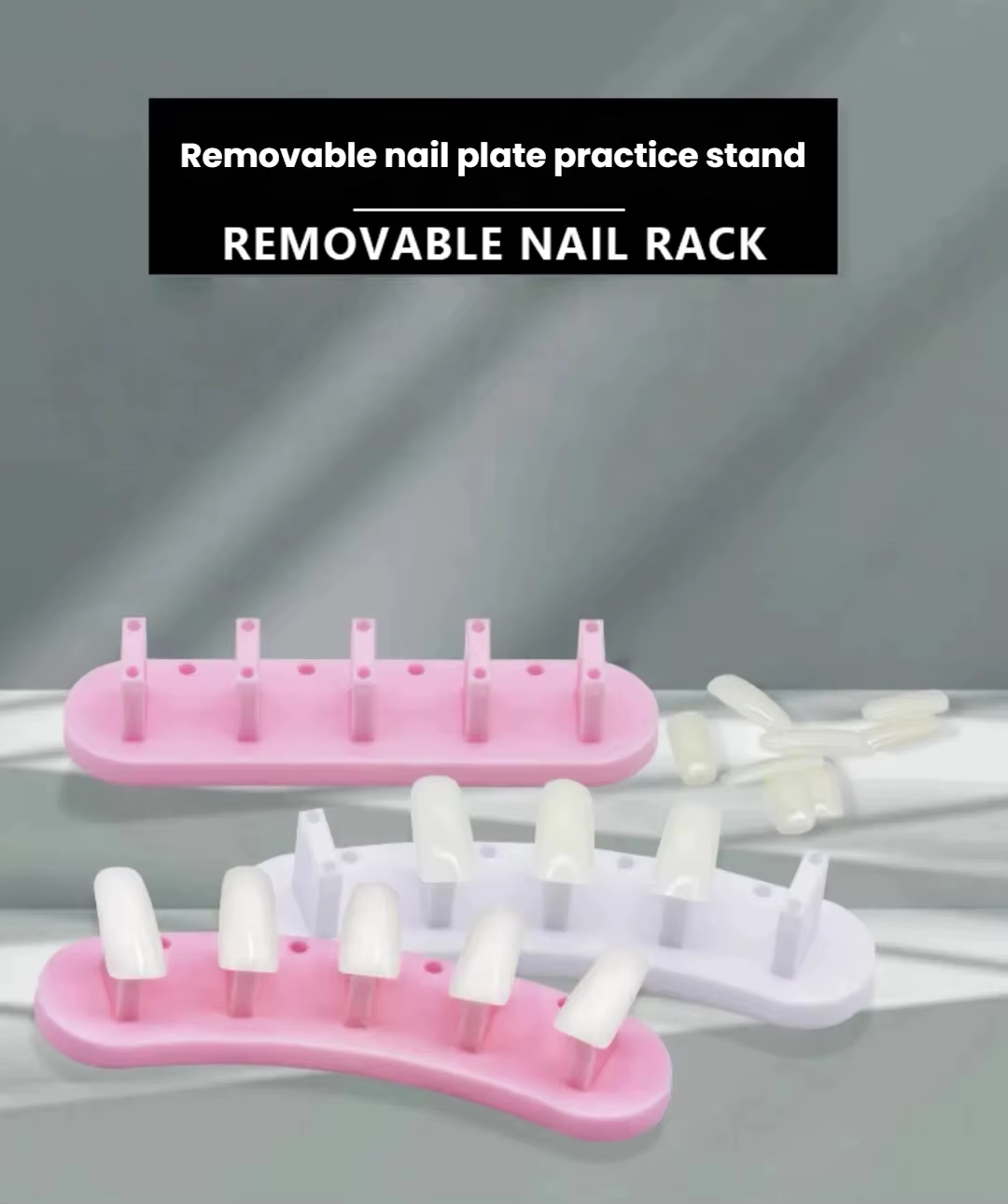 Combo d'outils pour nail art – Supports pour pointes d'ongles incurvés et droites avec présentoir po