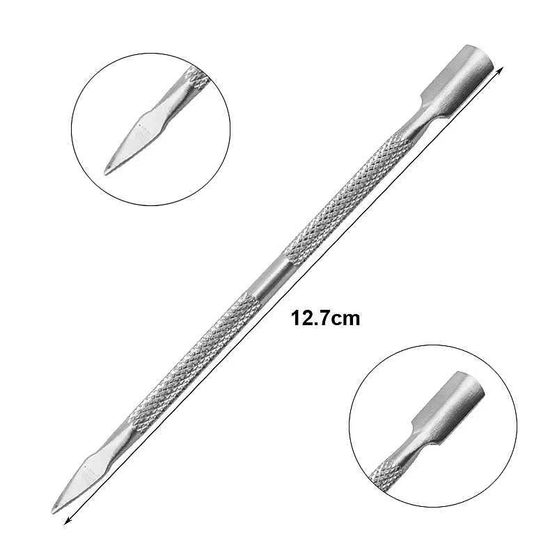 1Pcs En Acier Inoxydable Double Tête Cuticule Pusher Manucure Outils pour Ongles Vernis Colle Cuticu