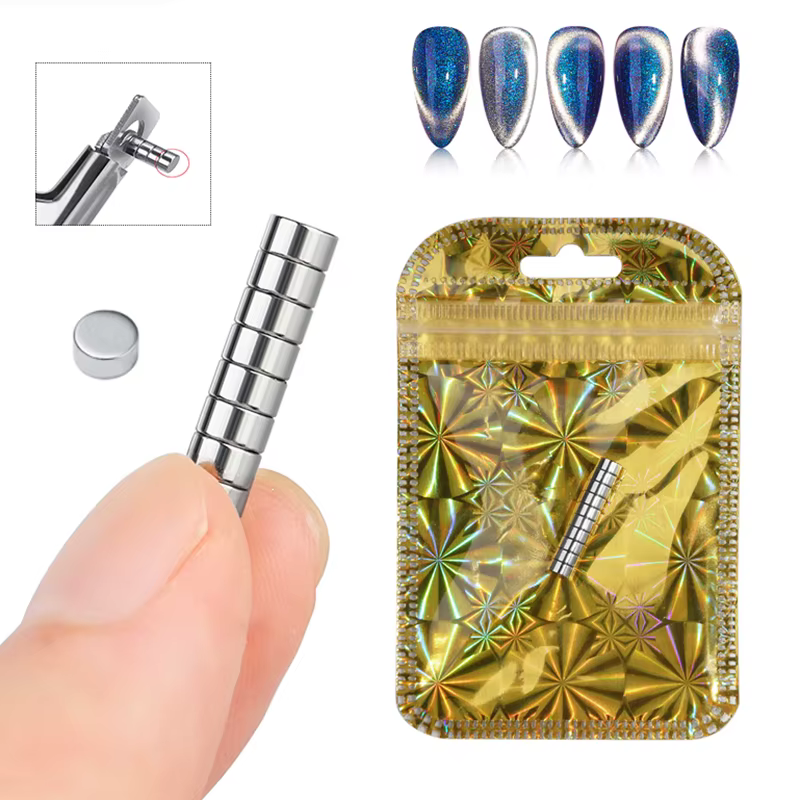 Petits aimants pour faux-bord, coupe-bord, outil de manucure pour ongles en acrylique, planche magné