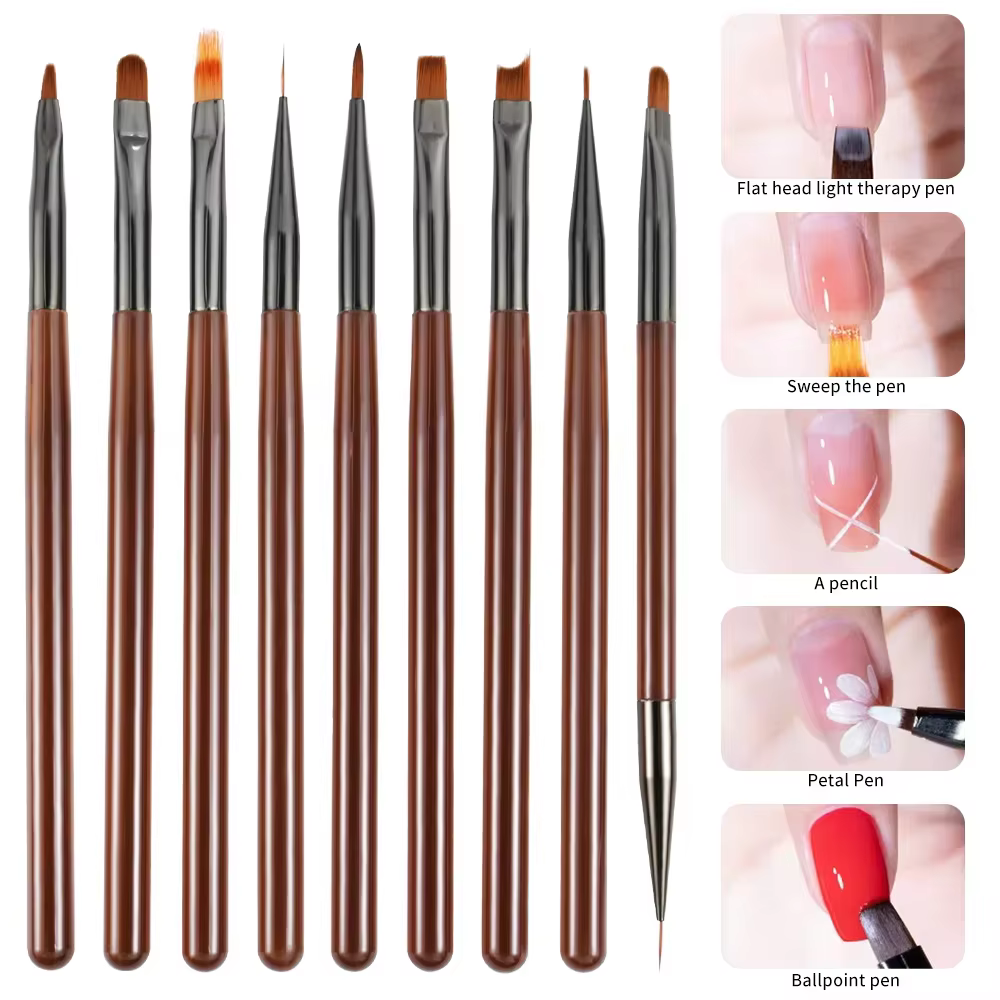 LINMANDA – stylo de conception pour nail art, outils de peinture avec pinceau pour gel d'extension d