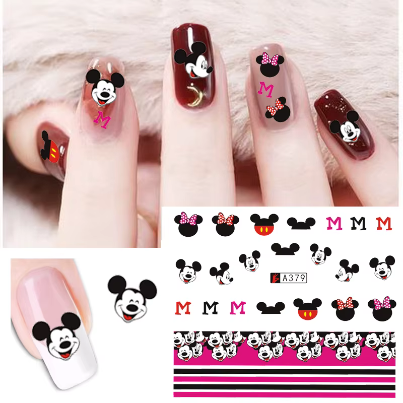 Nouveau 3D dessin animé ongles autocollants Nail Art décoration Disney Mickey point autocollants Nai