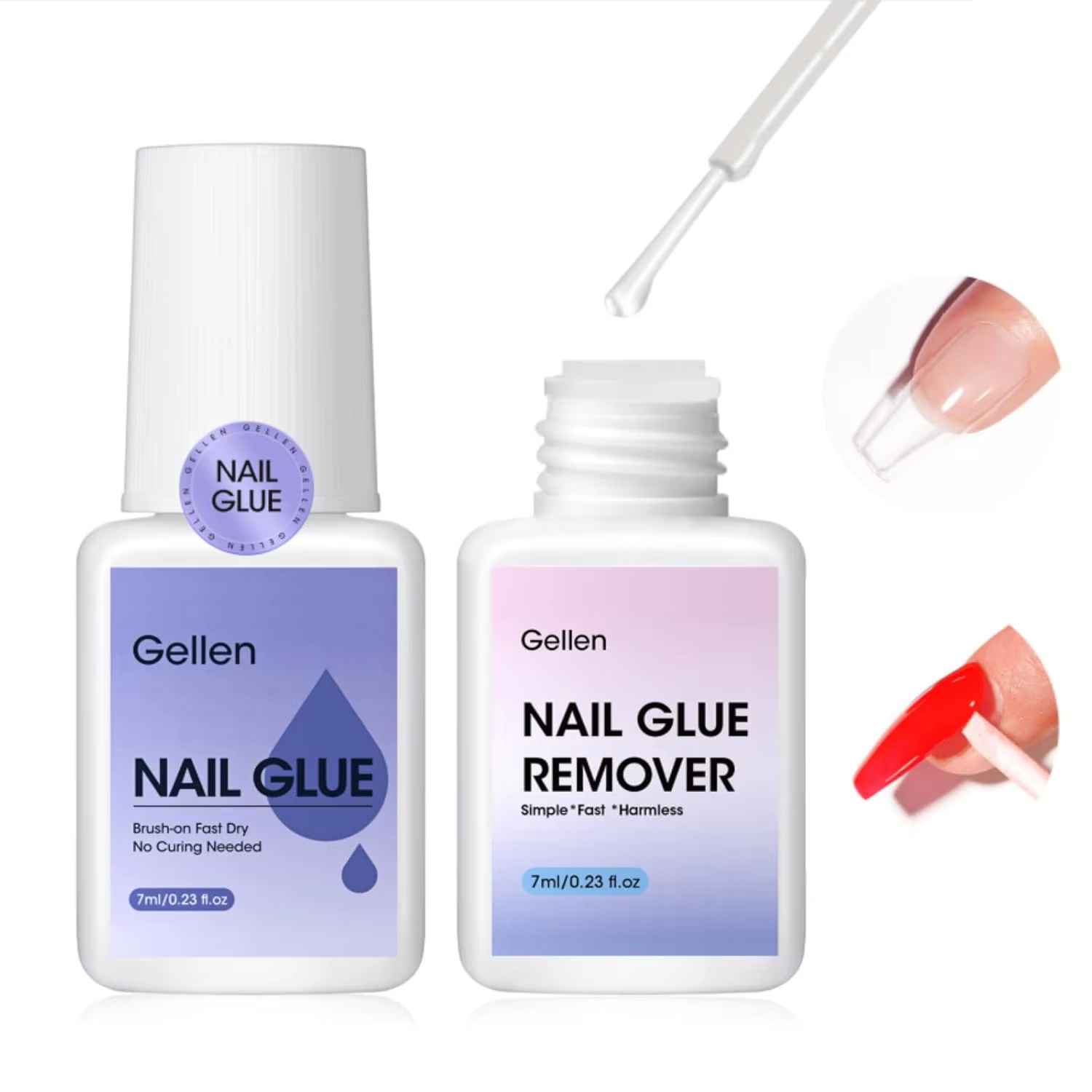 GELLEN Professionnel 4 en 1 Colle à ongles en gel 100ml Adhésif puissant durcissant aux UV pour exte