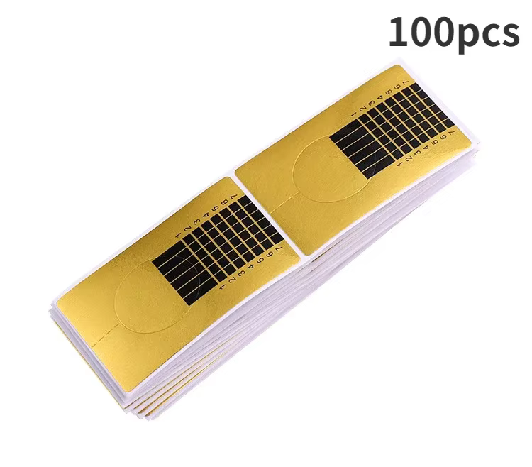 Autocollants pour extensions d'ongles en gel UV acrylique, 100/500 pièces, guide artistique, moule d