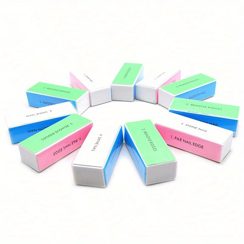 1/3/5 pièces/ensemble bloc tampon à ongles 4 voies bloc de polissage coloré brillant polisseuse lime