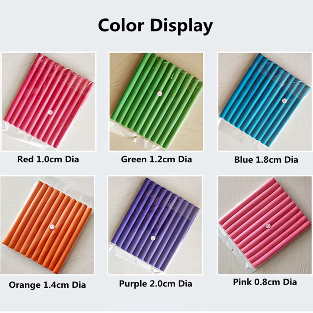 42 pièces/lot tige de friser sans chaleur éponge douce bigoudi rouleau mousse Bendy torsion boucles 