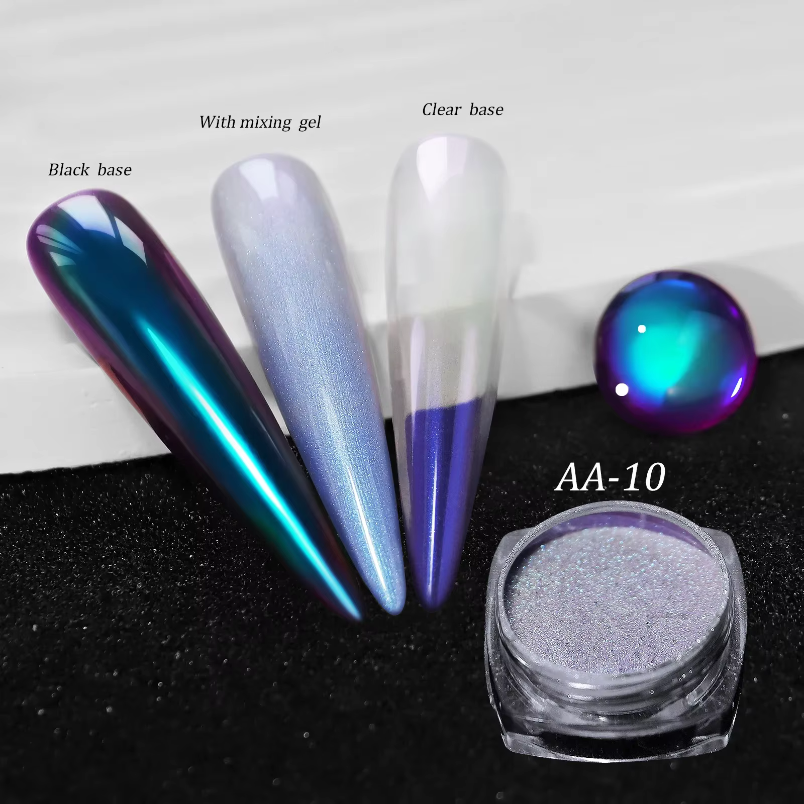 Poudre miroir magique caméléon polarisant, paillettes pour ongles, diamant holographique à haute lum