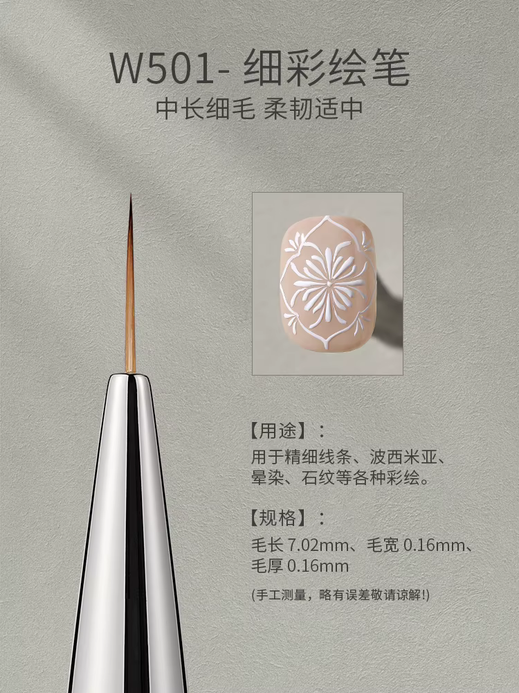 MR NAIL – ensemble de pinceaux professionnels pour Nail Art, grand pinceau carré semi-circulaire pou