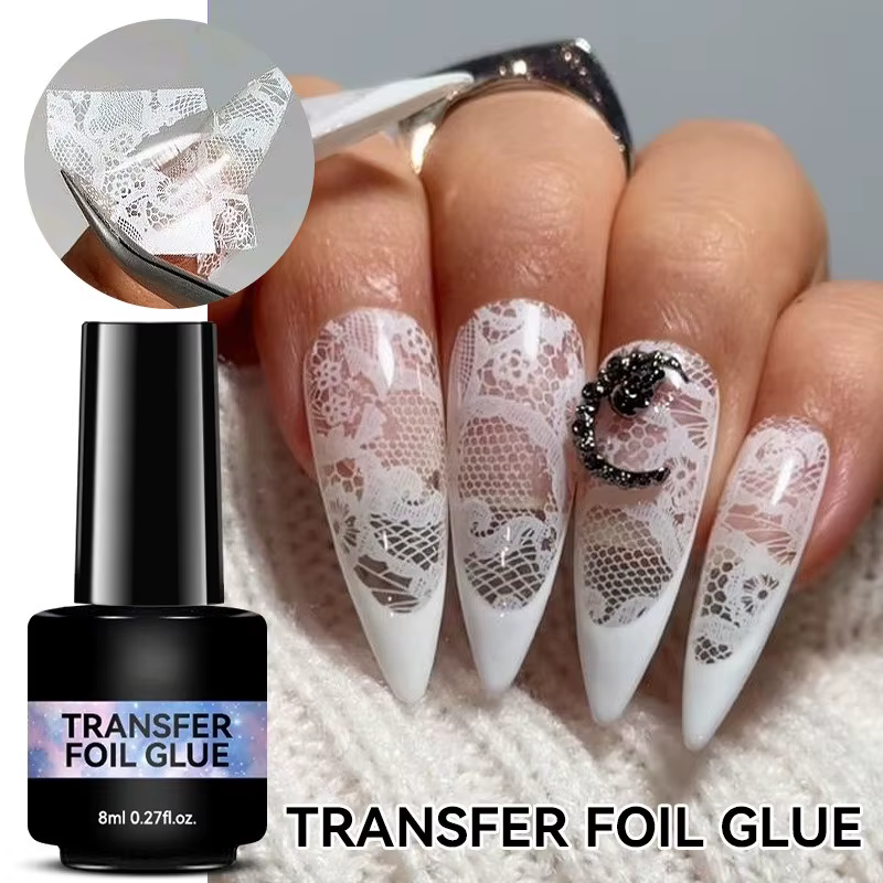 Vernis à ongles semi-permanent en gel pour transfert de motifs, colle adhésive pour ongles, gel UV L
