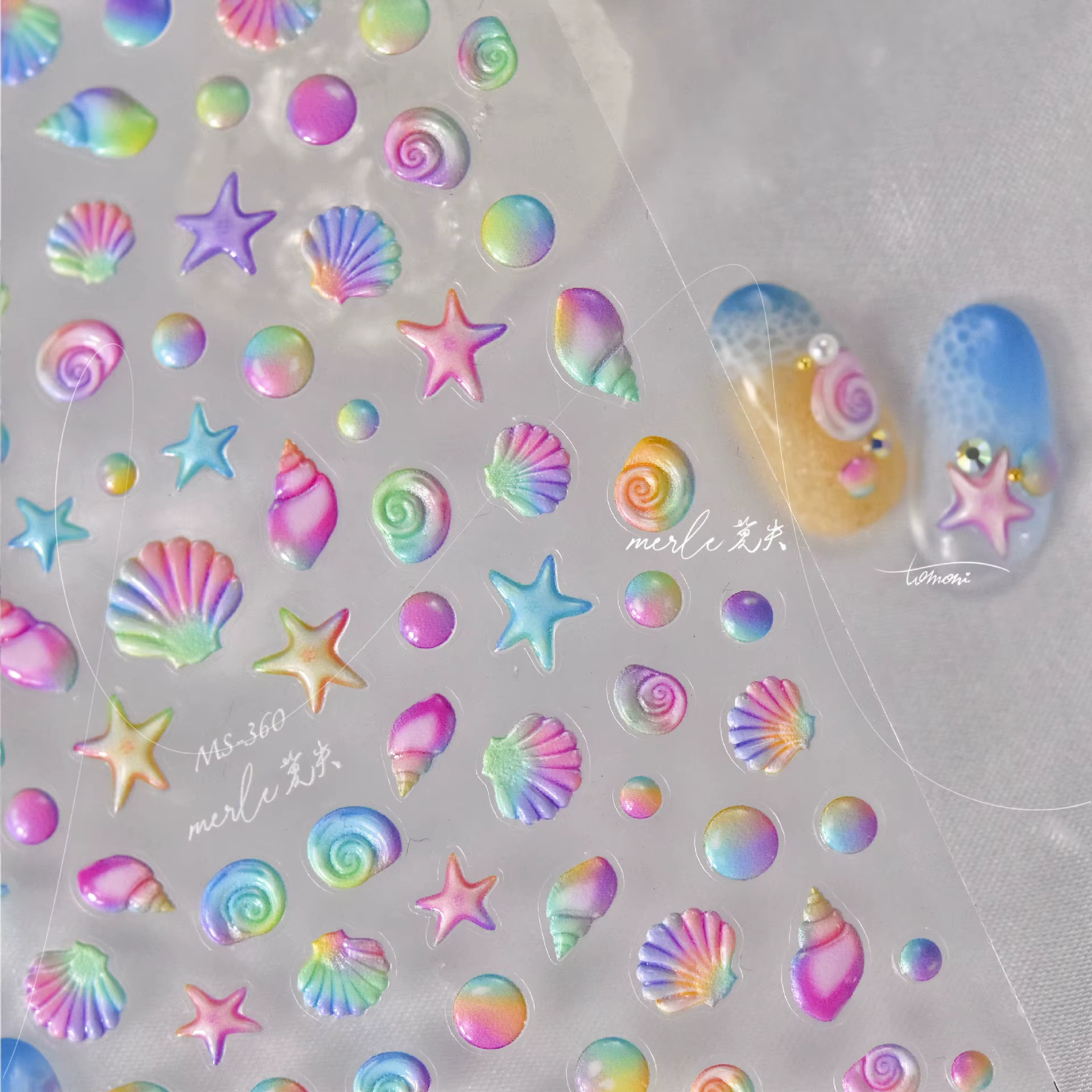 Autocollants de manucure auto-adhésifs 5D, bulles de méduse Bagful colorées, anneaux de natation, ét