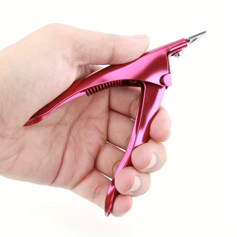Coupe-ongles en acrylique en acier inoxydable, ciseaux arc-en-ciel, faux-points en U, outils de manu