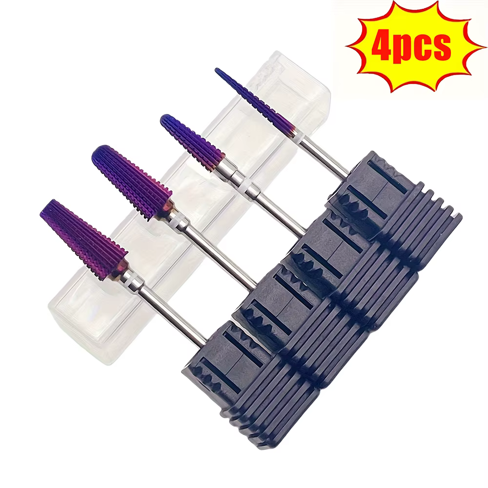 4 têtes de lime à ongles professionnelles, idéales pour les ongles en acrylique et en gel, éliminati