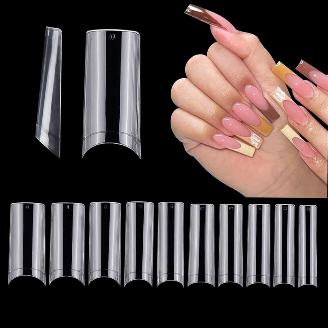 600 pièces sans courbe C XL ongles conseils, clair longs carrés droites faux ongles 10 tailles demi-