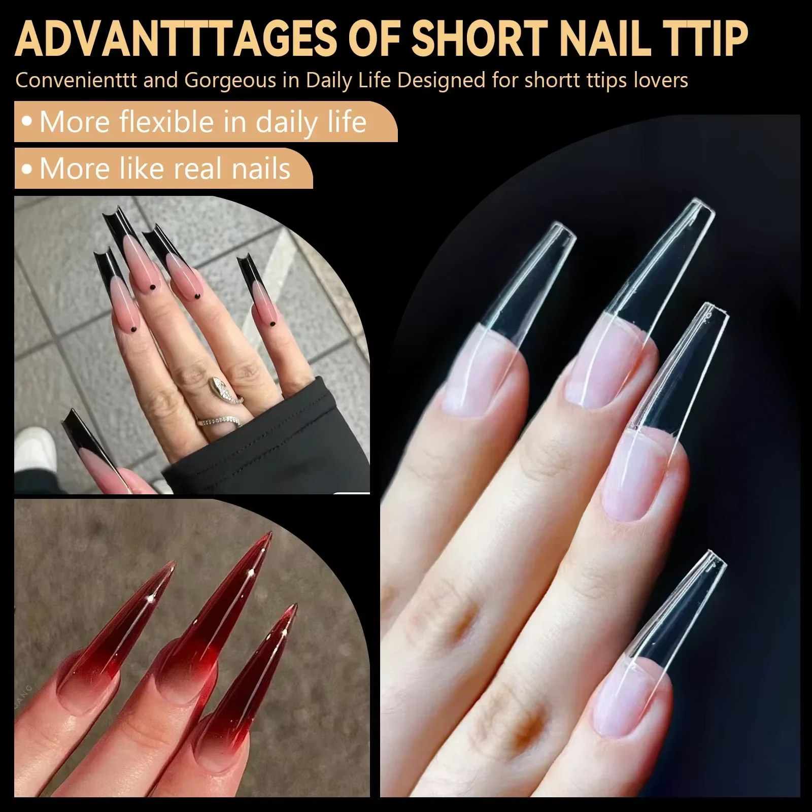Boîte de faux-points en Gel souple, cercueil de Ballet sculpté naturel, amande, couverture complète,