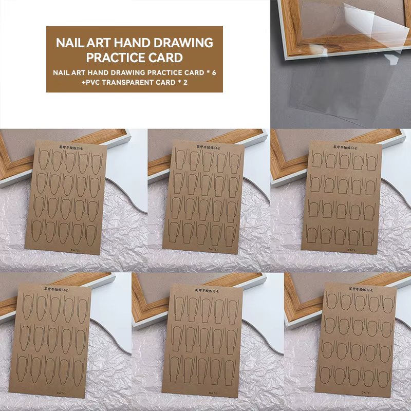 Ensemble de livres de modèles en papier pour pratique du Nail Art, outils de manucure, Guide de vern