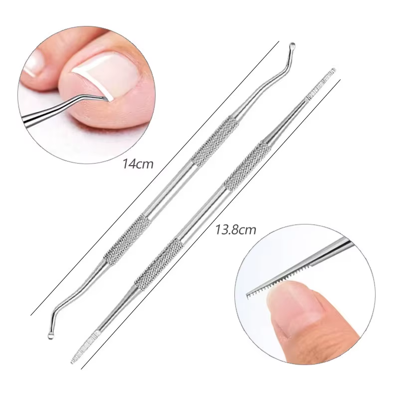 Coupe-ongles en acier inoxydable, lame droite pour ongles incarnés et épais, pointe pointue et point