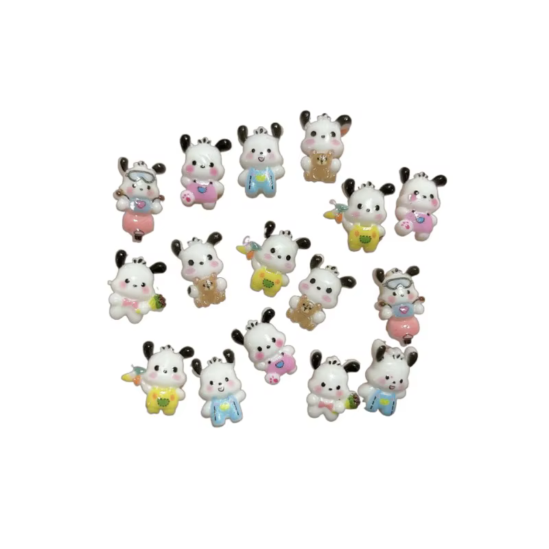 100 pièces nouveau Patch chiot résine ongles breloques mignon dessin animé chien bricolage Nail Art