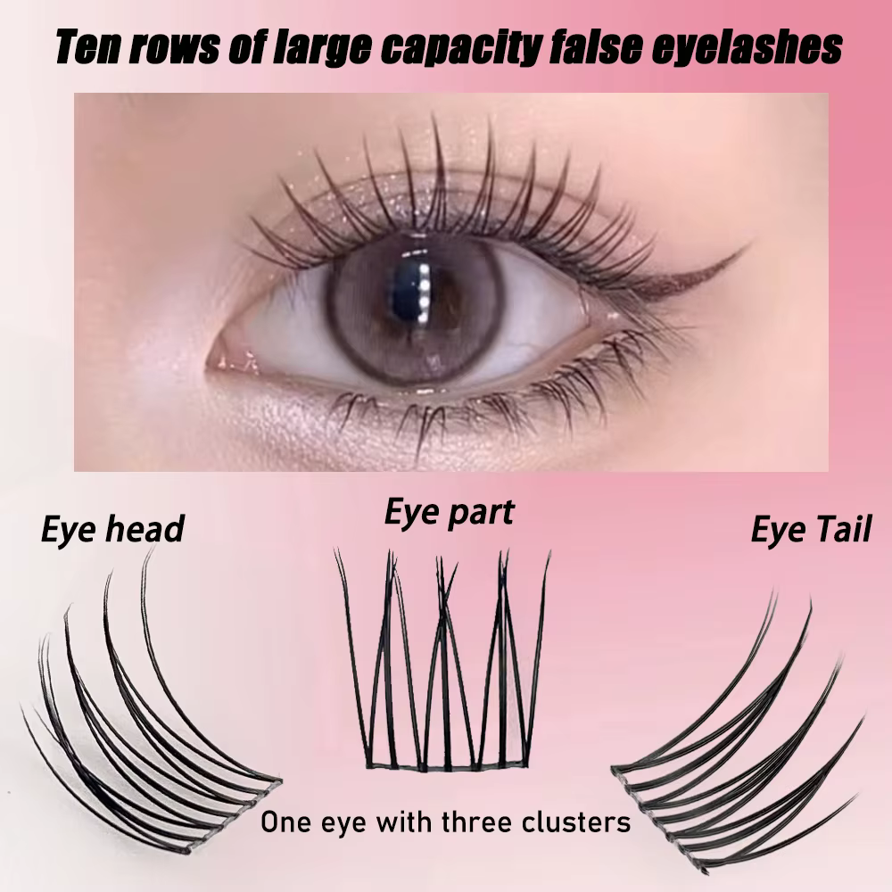 1/boîte 90 grappes idole faux cils noir naturel Manga cils Anime cils grande capacité cils Extension