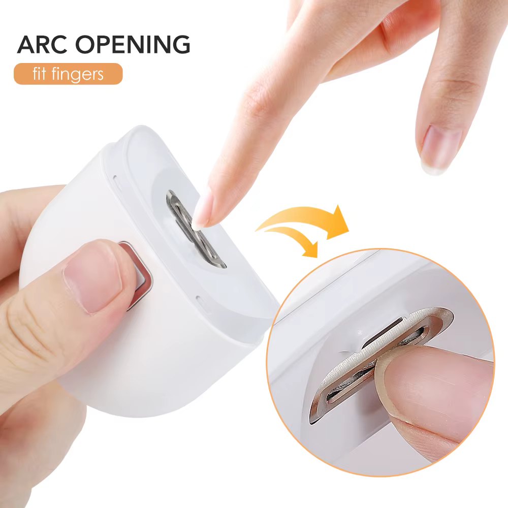 Coupe-ongles électrique avec lumière LED, broyeur automatique de polissage des ongles pour enfants e