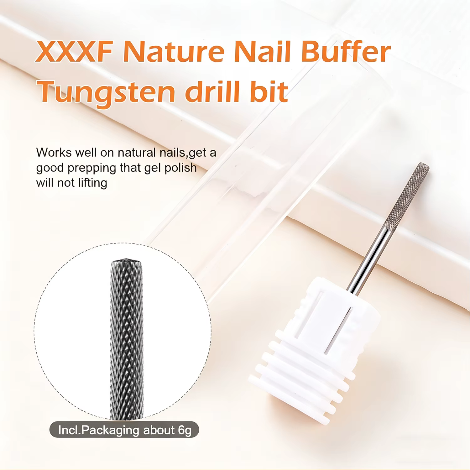 Tête de meulage des ongles naturels 3XF, manteau de Base, élimination des cuticules, fraise pour man