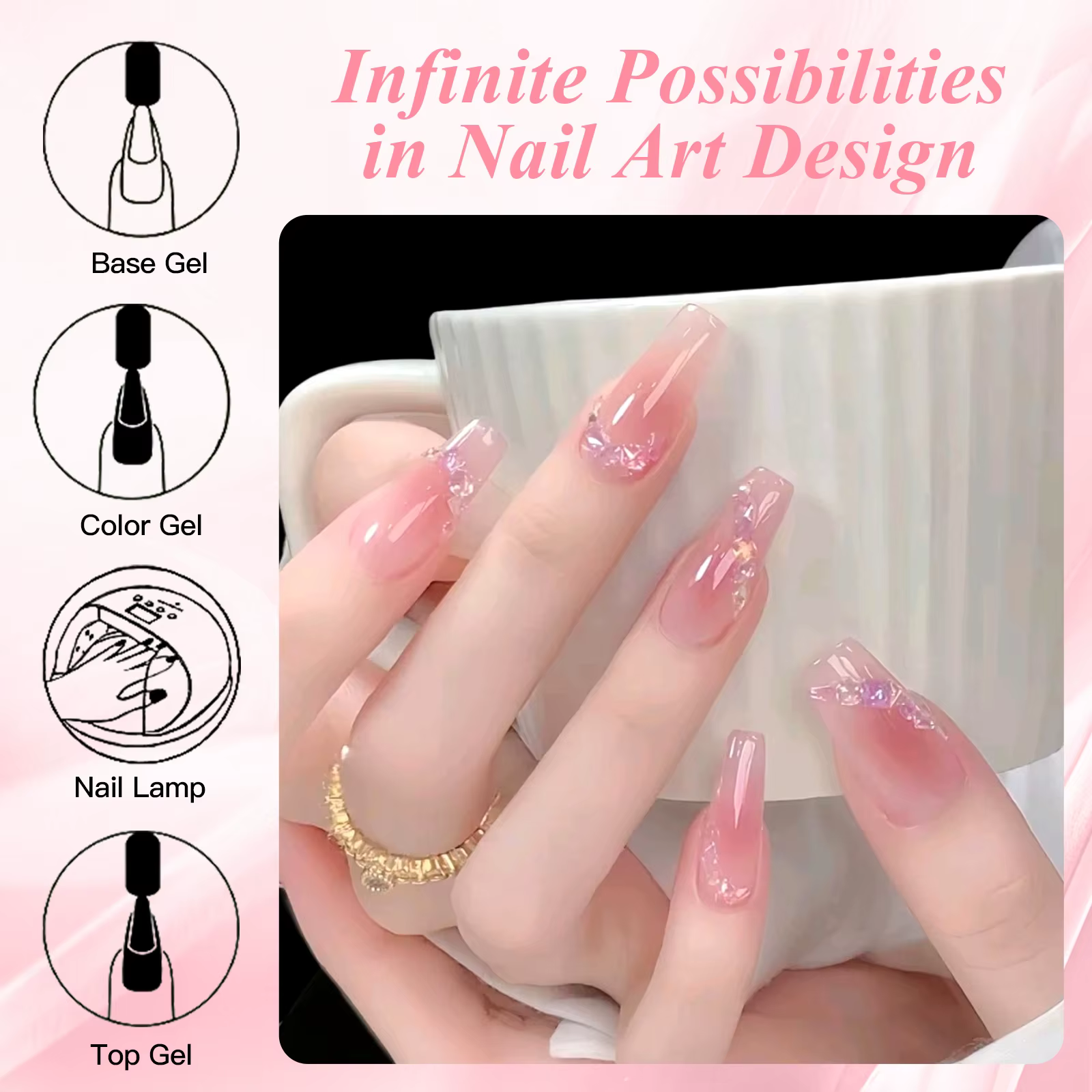 8 pièces ensemble de vernis à ongles Gel gelée nue avec boîte couleur translucide Semi Permanent tre