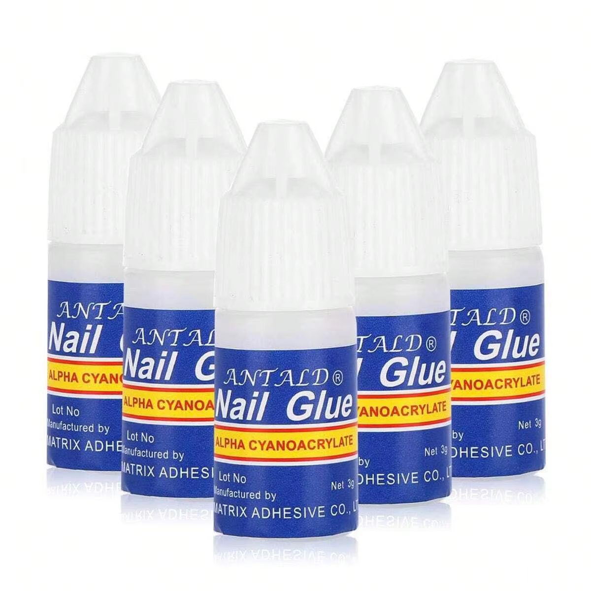 Colle à ongles transparente Ultra forte 5x3g-formule à séchage rapide et sans essuyage pour ongles a