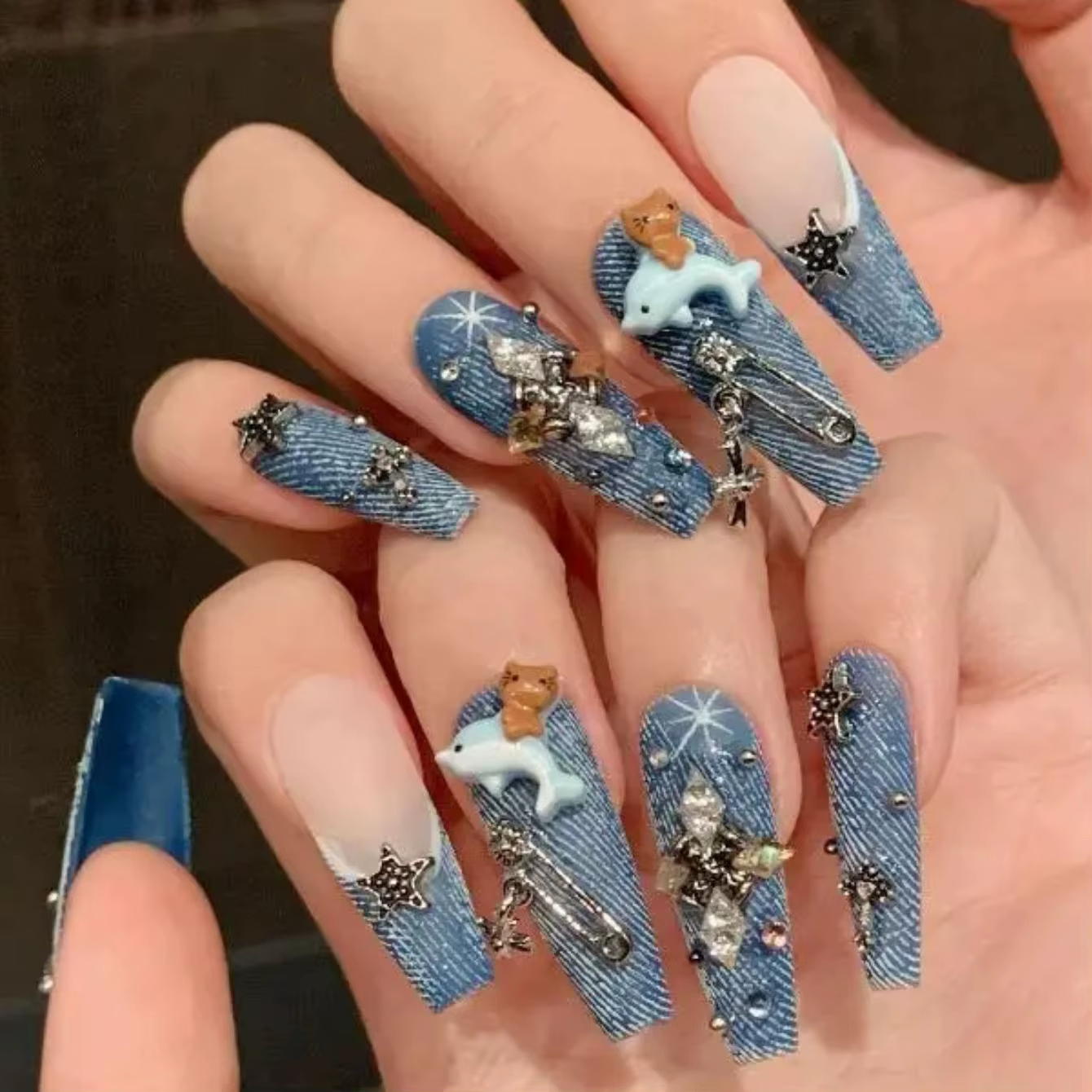 10 pièces Nail Art feuille transfert papier rose grille motif ongles estampage autocollants Sweety C