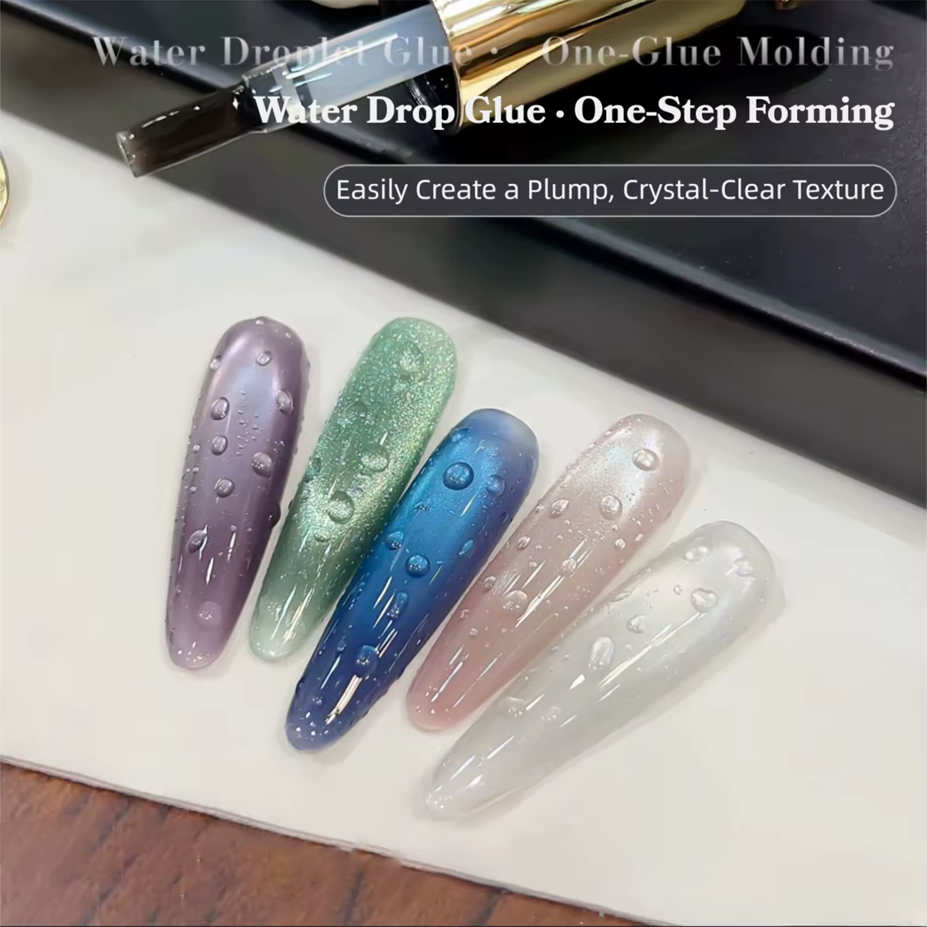 MIANEL 2026 Nouvelle Collection Été 10ML Gel de Finition Effet Goutte d'Eau, Vernis à Ongles Gel Tra