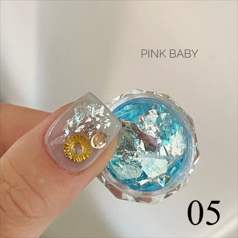Poudre à ongles scintillante pour manucure, plume, opale, aurore, irisé, flamme scintillante de Rott