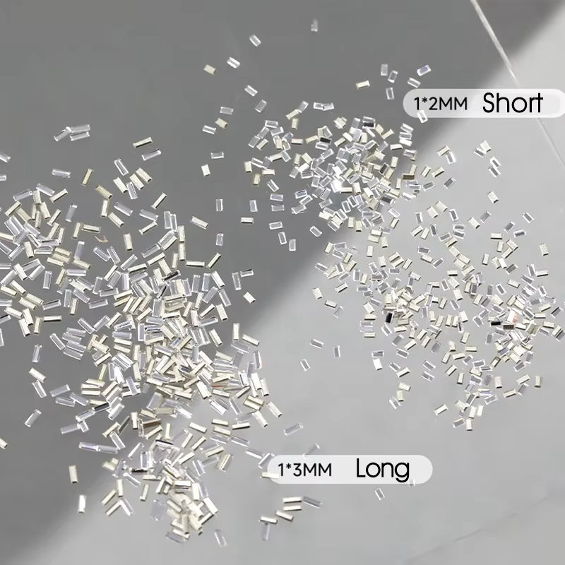Strass réfléchissants pour ongles, 50 pièces, bande fine argentée, bandes de cristal pour Nail Art, 