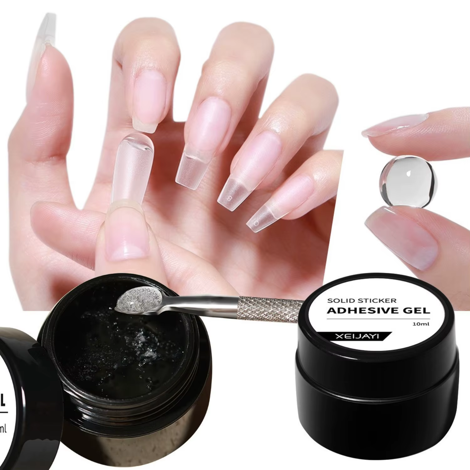 Gel adhésif solide pour ongles 20/30/100g, longue durée, renforçant et pour l'extension des ongles, 