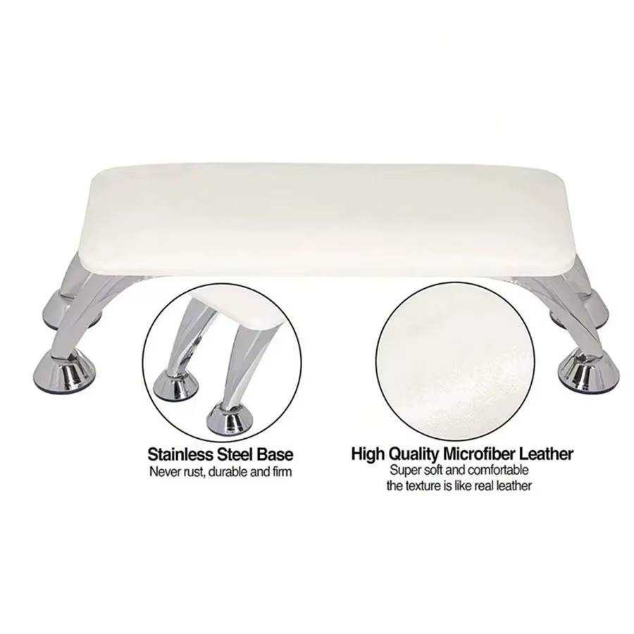 Grand accoudoir professionnel pour ongles, haute qualité, cuir PU, microfibre, lampe à ongles, oreil