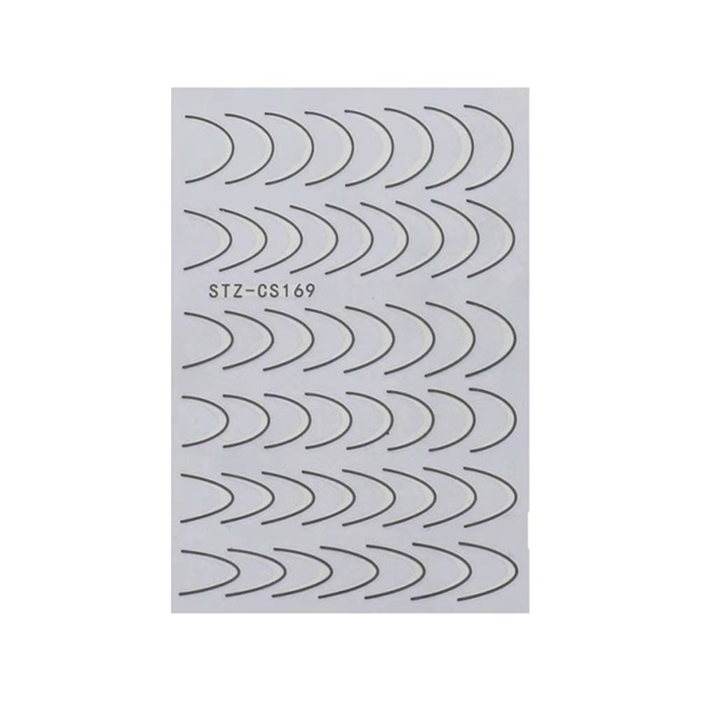 Feuilles Autocollantes à Motif Géométrique de Style Français pour Ongles, Décalcomanies de Manucure,