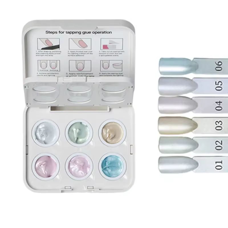 Vernis à ongles gel multi-fonctions 6 couleurs effet coussin Pat Pat, pour dégradé ombré noir, blanc