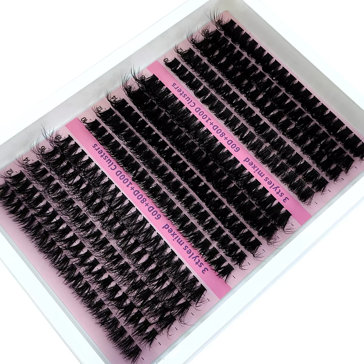 Nouveau 15 rangées bricolage 5D grappes de cils moelleux 60D-200D grappes de cils épais cils individ