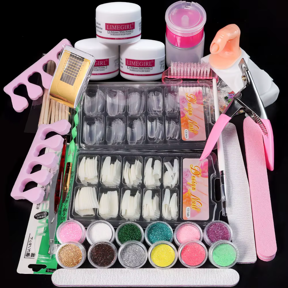 Poudre acrylique pour ongles et monomère liquide, décoration artistique pour ensemble de manucure, K