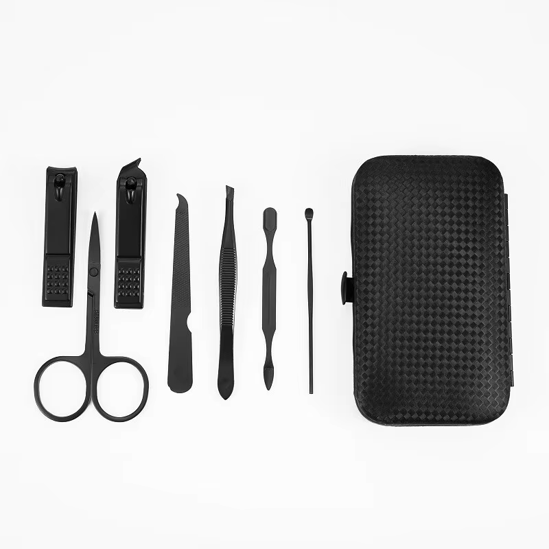 Kit de Manucure Professionnelle en Acier Inoxydable, Coupe-Ongles avec Cuir, Portable, 7/10/12/18/20