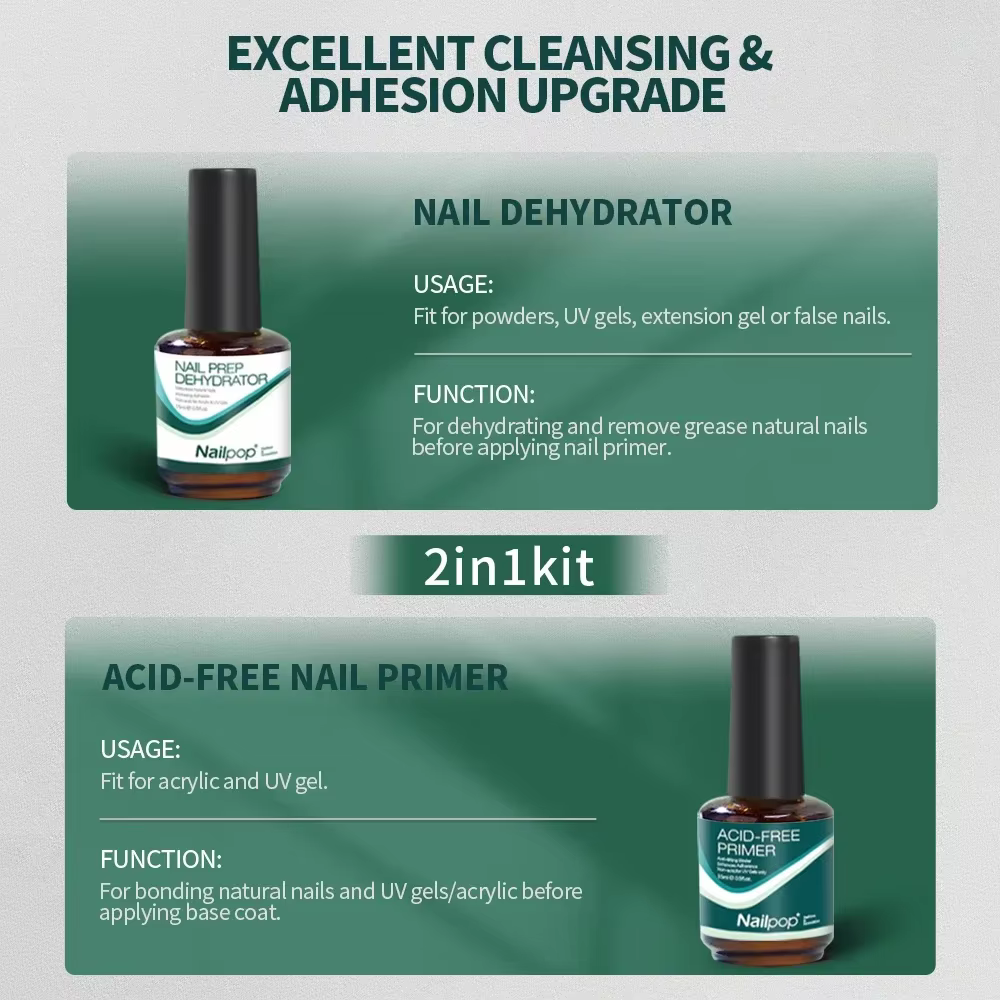 NAILPOP déshydrateur d'apprêt des ongles et de préparation des ongles 15ML vernis à ongles tremper U