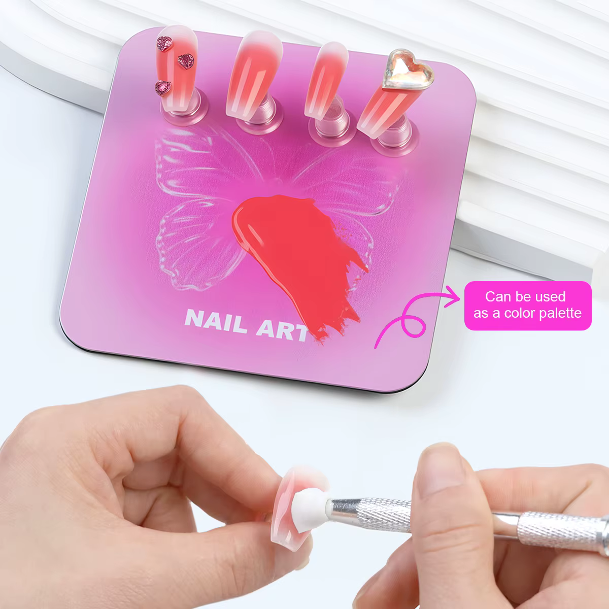 Support à ongles pour peinture des ongles, support à ongles en forme de cœur pour presse/affichage e