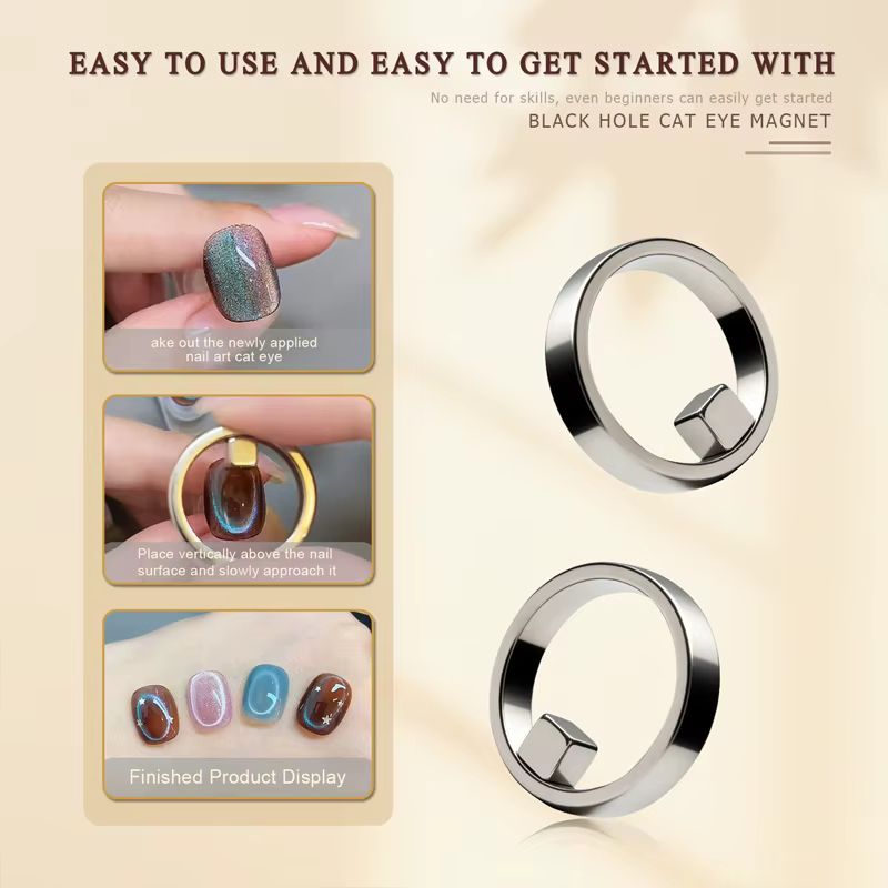 Nouvel aimant circulaire pour ongles effet œil de chat, outil puissant pour le nail art, guide magné