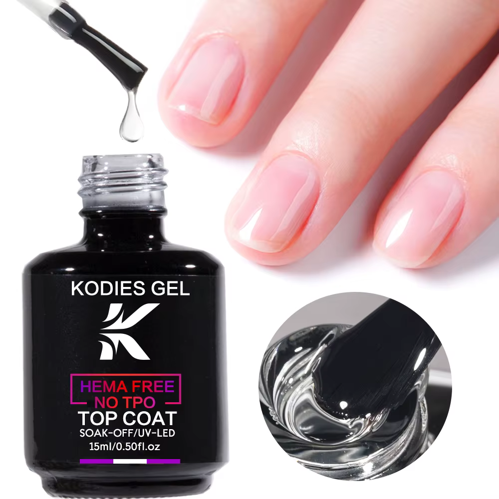 Vernis à ongles Gel sans TPO, couche de finition sans lingette, finition Gel Super brillante, Vernis