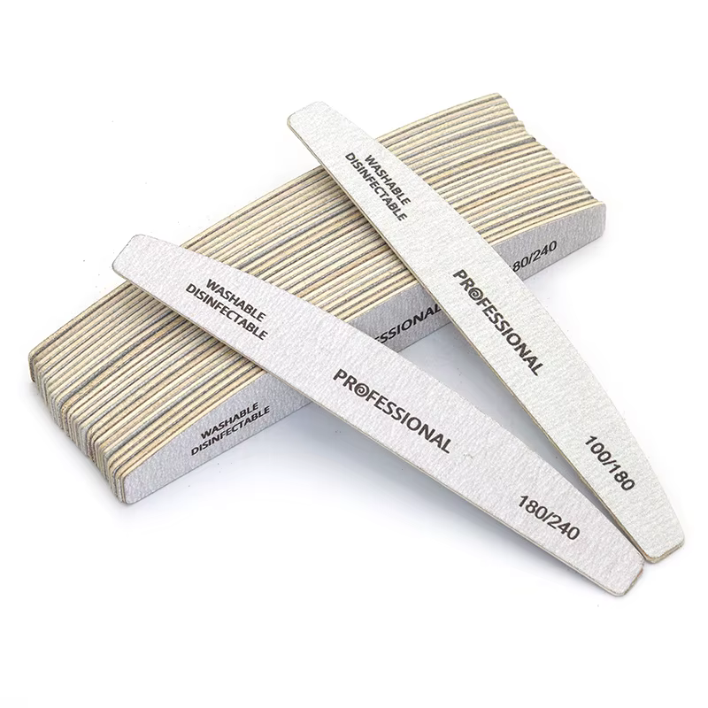 Limes à ongles professionnelles en bois, 100 180 240, tampon de manucure, bateau gris, tampons de pé