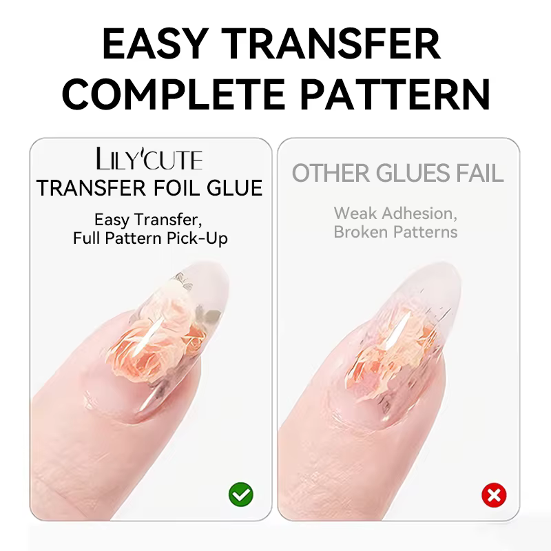 LILYCUTE 8ML feuille de transfert colle pour ongles étoilés vernis Semi-Permanant pour autocollant a