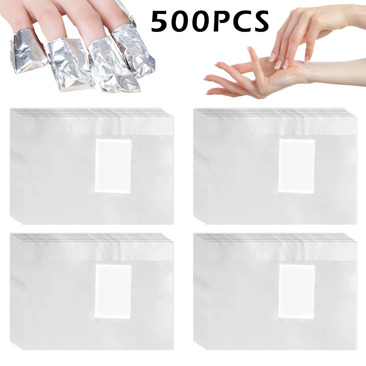 500PC ongles serviette étain retrait feuille aluminium ongles feuille Art tremper vernis Gel ongles 