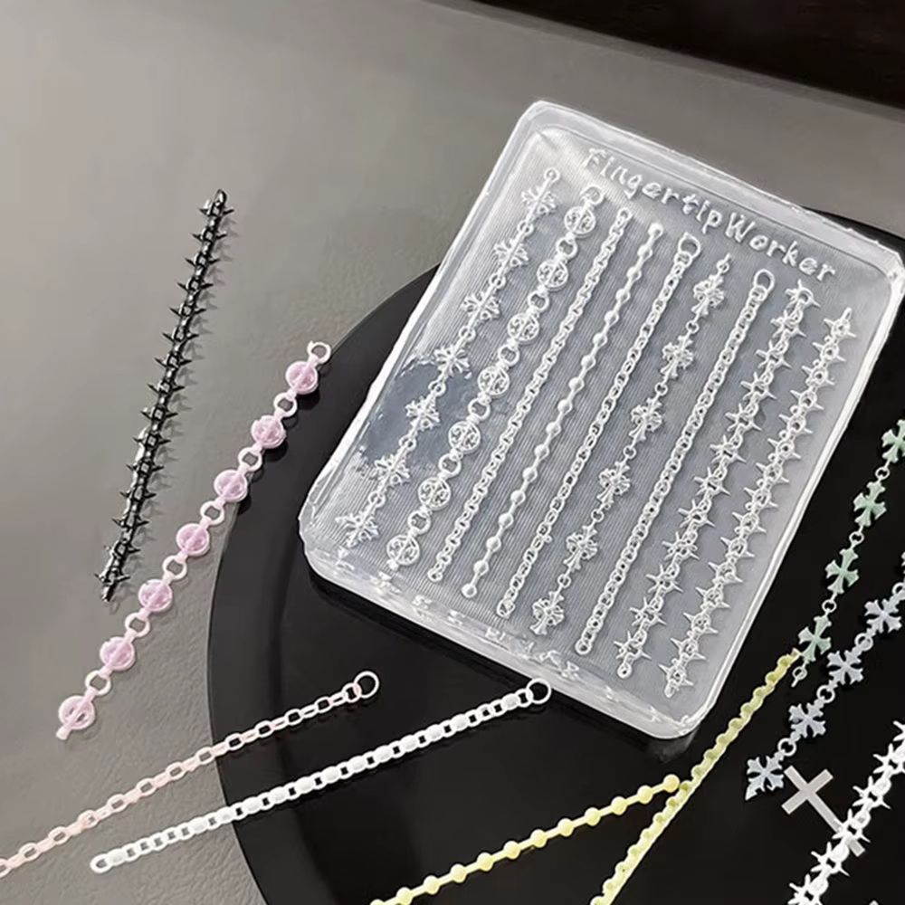 Moule à ongles en silicone haute transparence pour nail art gothique, outils de décoration pour manu