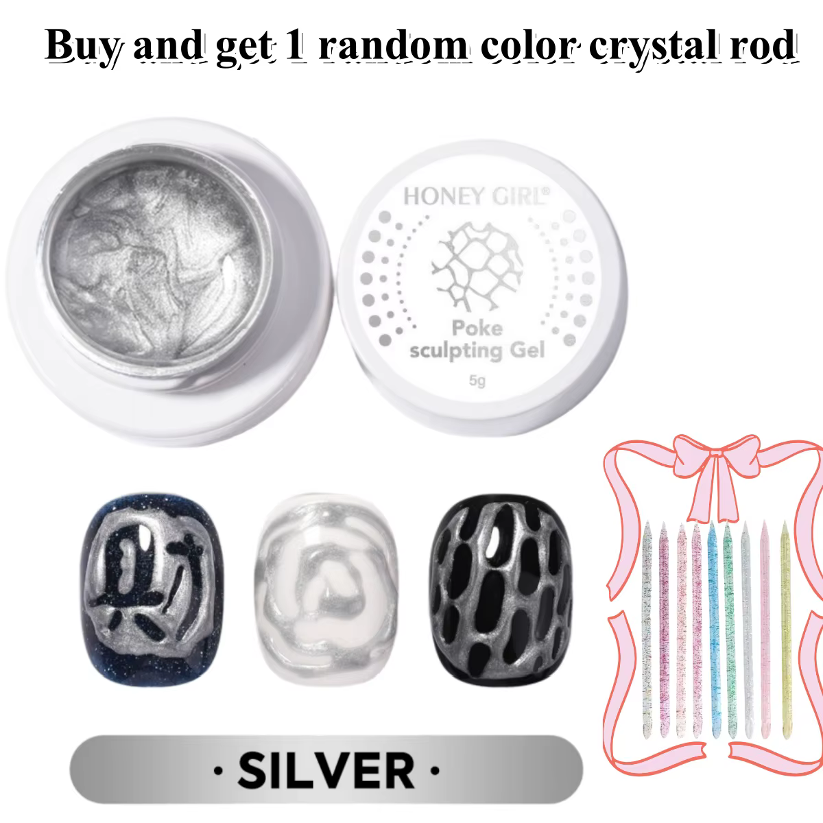 Gel créatif pour Nail Art, avec couche de Base spéciale, noir/blanc, argenté, doré, pour bricolage,