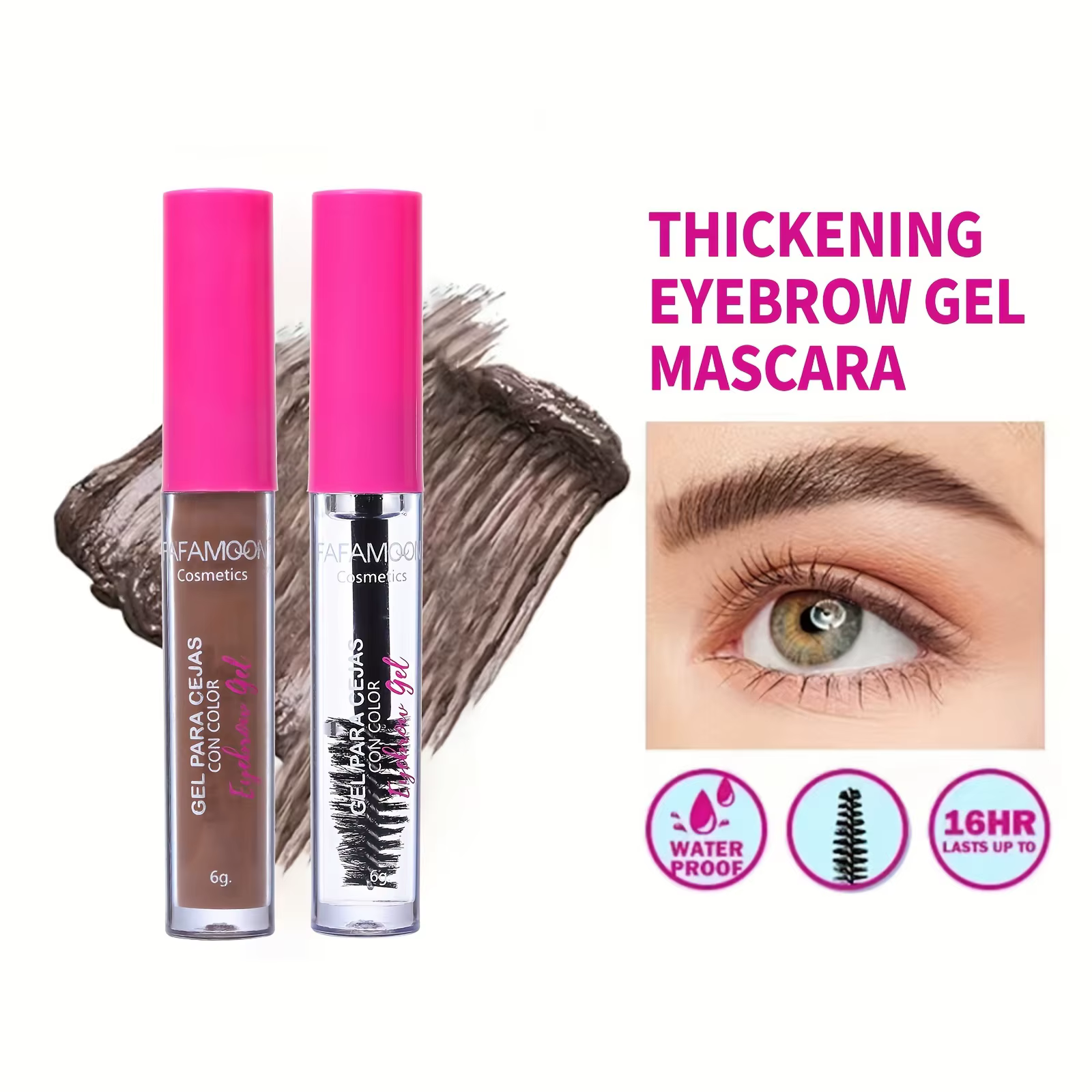 Kit de Gel pour sourcils teinté imperméable, colle pour sourcils riche Auburn et claire, maquillage 