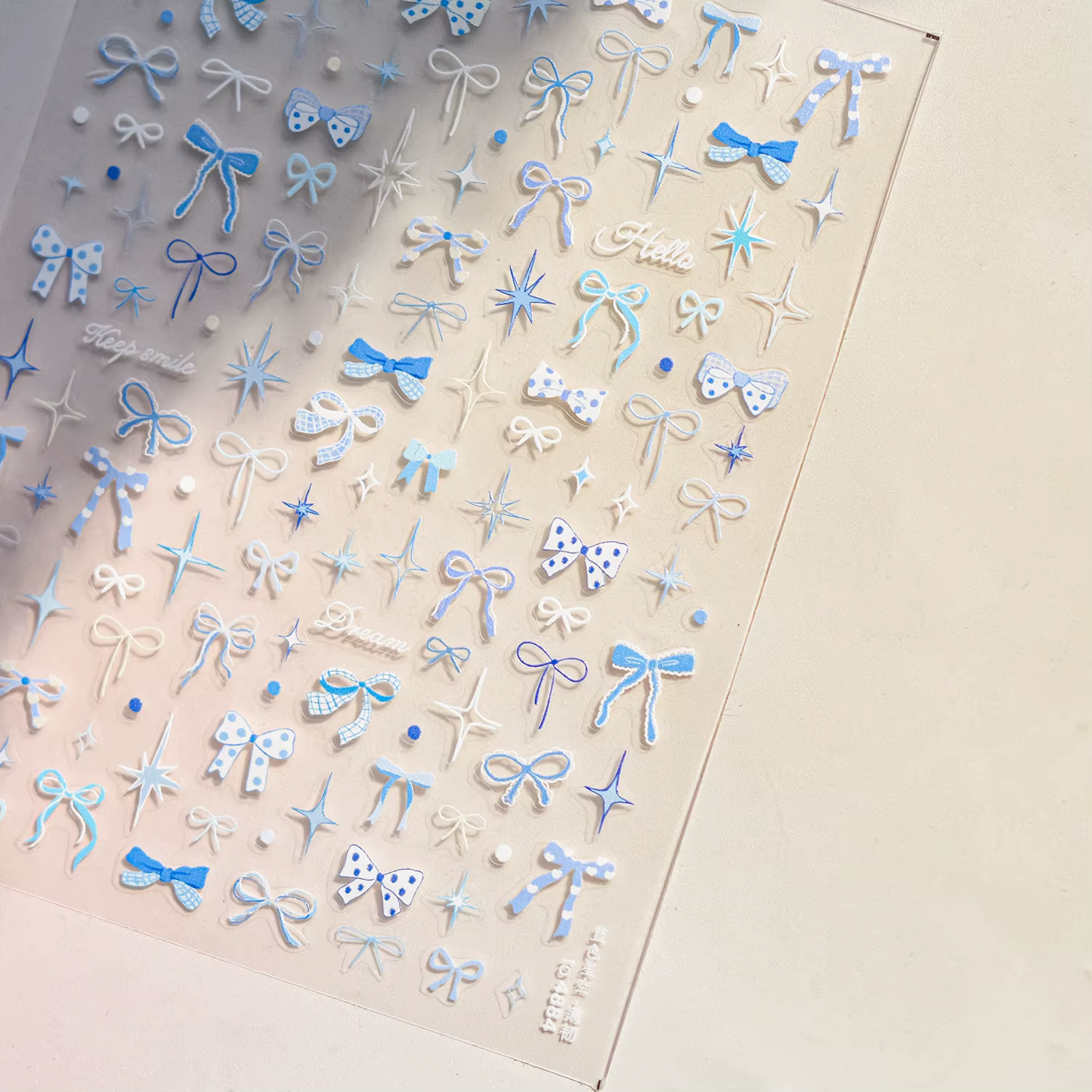 Autocollant pour ongles fins et résistants 3D, mignon ciel étoilé rose, autocollants pour Nail Art, 