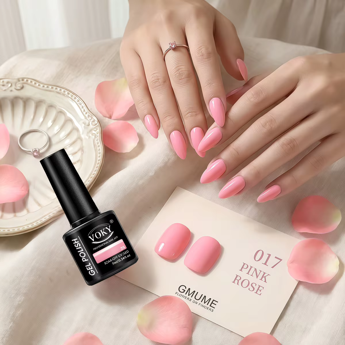 VOKY 12PCS/SET Pink est un ensemble de vernis à ongles brillants