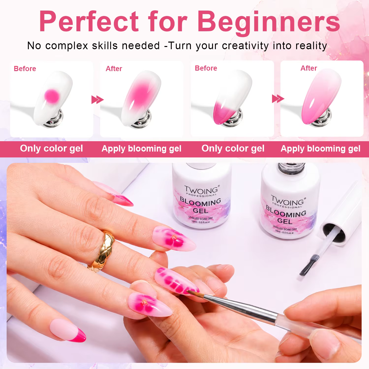 Gel fleuri pour ongles de 15ml